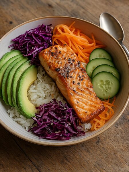 Lachs Bowl mit Reis