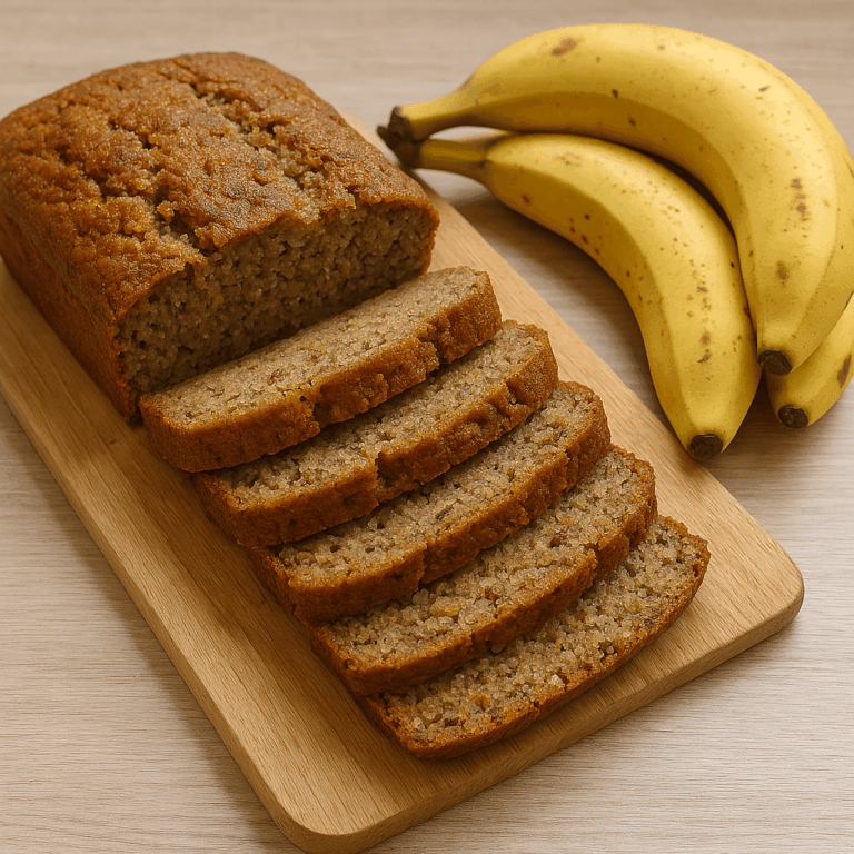 Saftiges Bananenbrot mit Haferflocken ohne Mehl