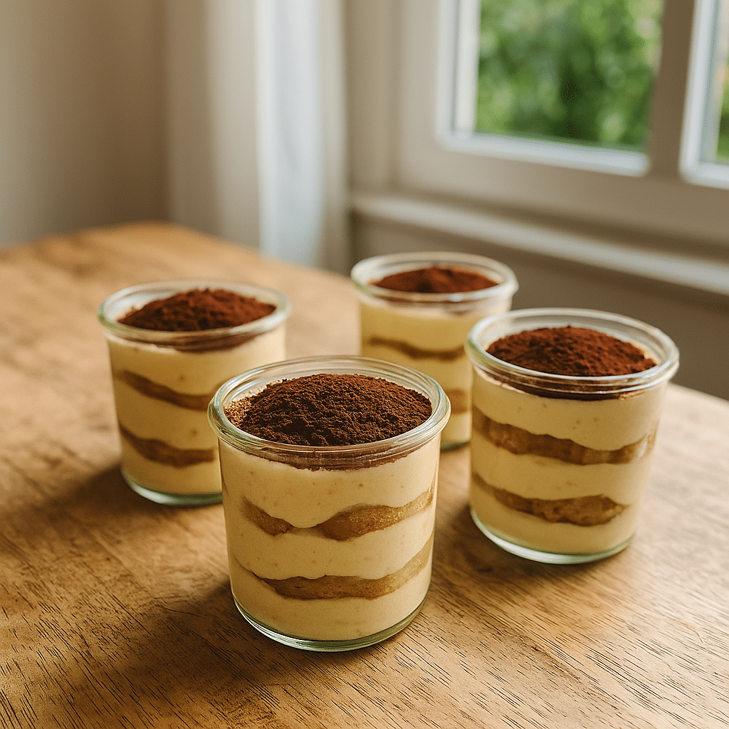 Tiramisu Dessert im Glas zum Vorbereiten