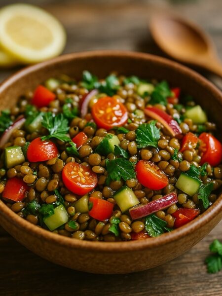 Weltbester Linsensalat mit Manuka Vinaigrette
