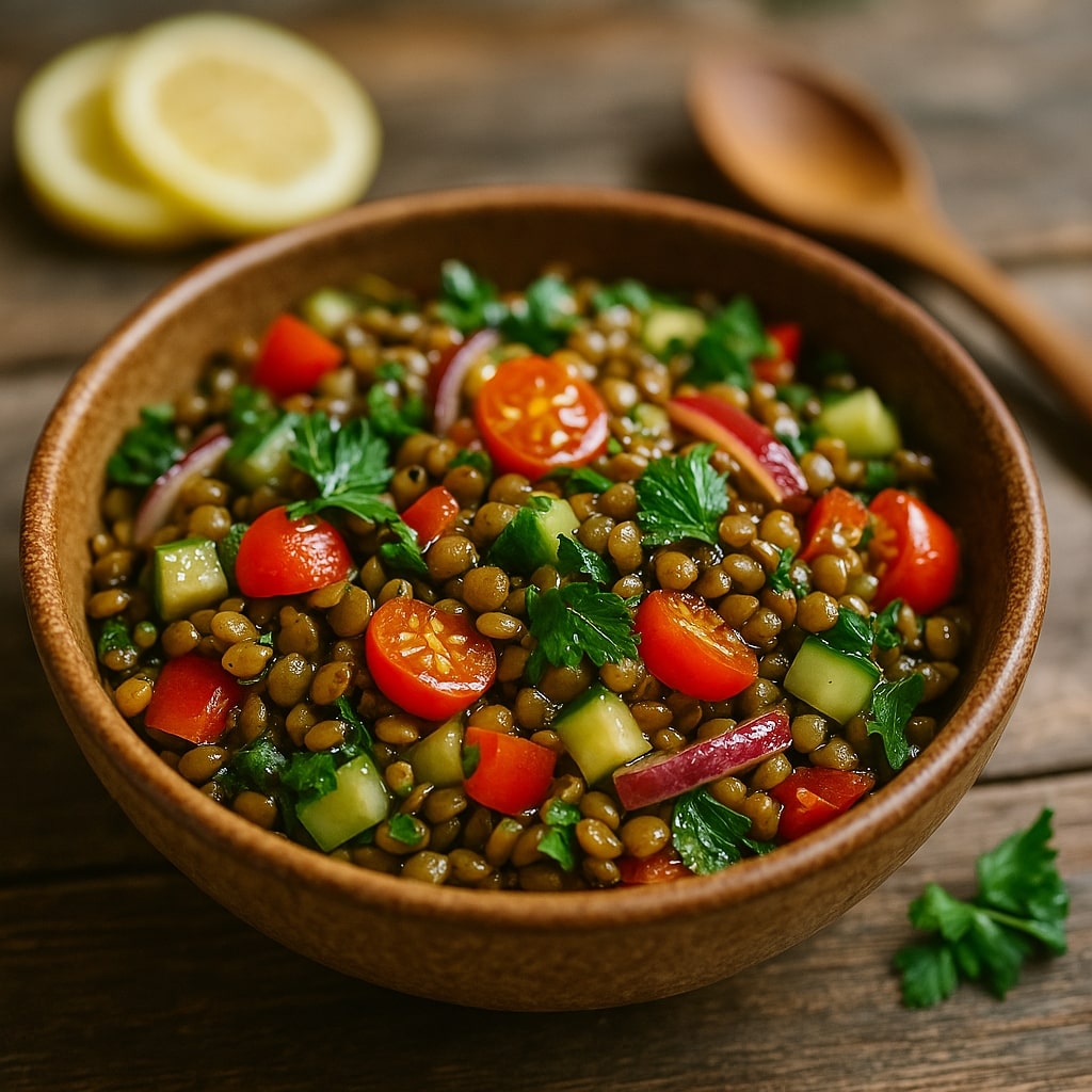 Weltbester Linsensalat mit Manuka Vinaigrette
